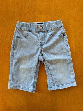 Kids Light Blue Demin Polka Dot Shorts Size 7